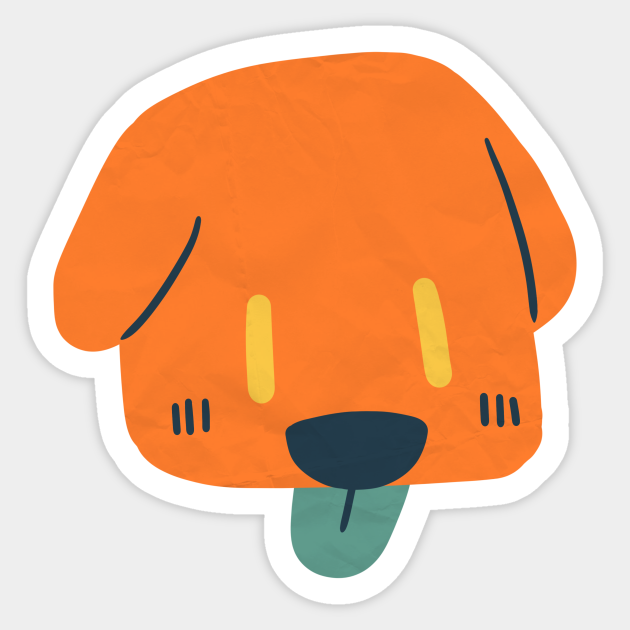 orange dog Dog Sticker TeePublic